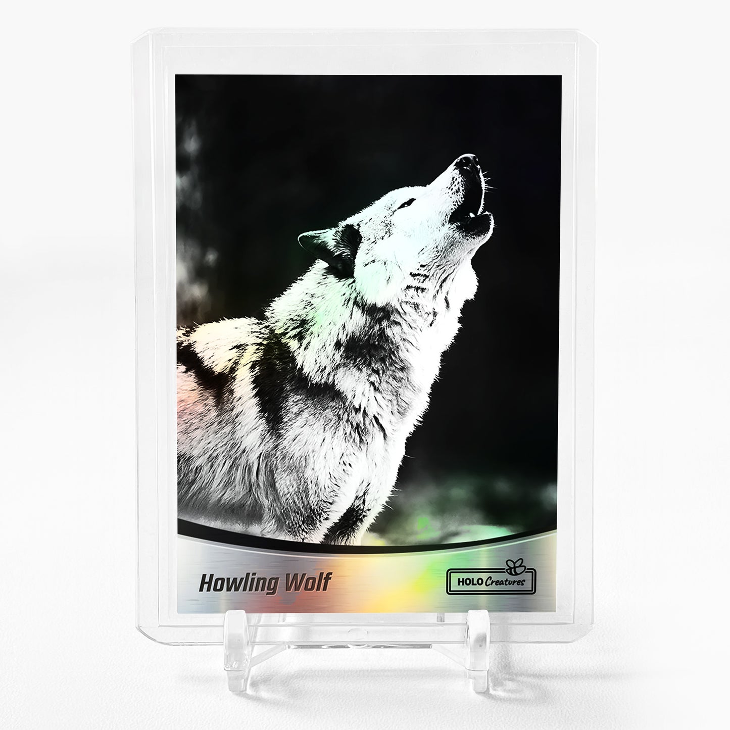 HOWLING WOLF Holographic Photo Card 2024 GleeBeeCo Holo Creatures #HWNR
