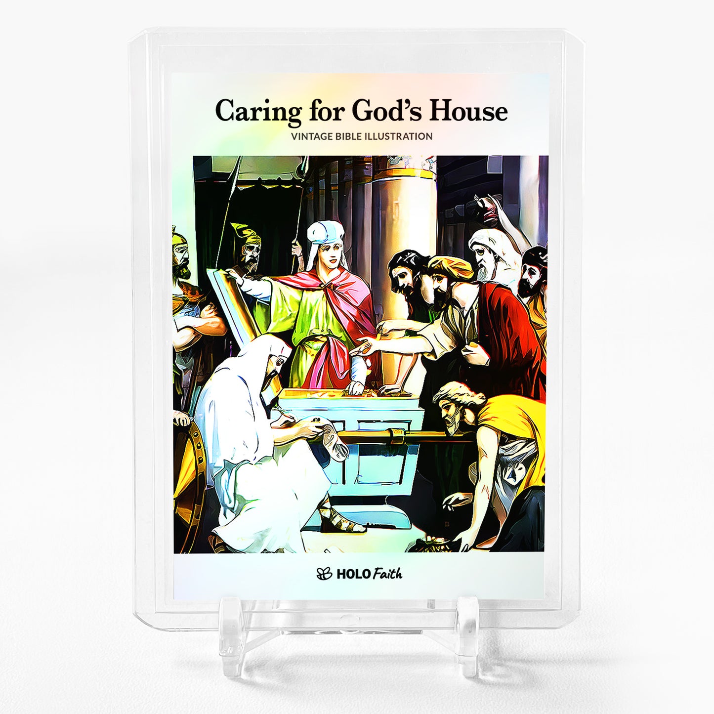 CARING FOR GOD'S HOUSE Card 2024 GleeBeeCo Vintage Bible Illustration Holo #CRVN