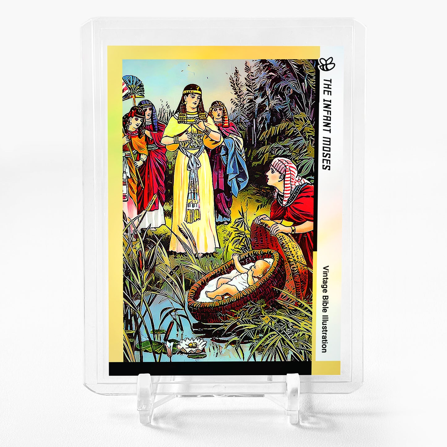 THE INFANT MOSES Card 2024 GleeBeeCo Holo Faith Vintage Bible Illustration #T56D