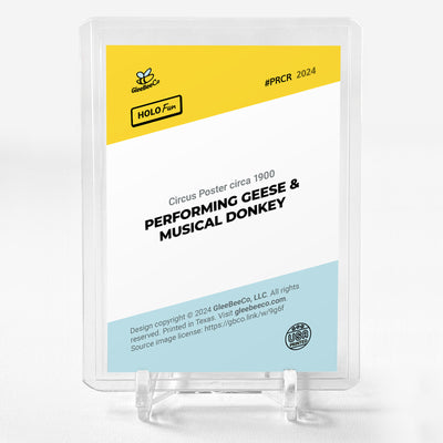 PERFORMING GEESE & MUSICAL DONKEY Card GleeBeeCo Circus Poster circa 1900 #PRCR