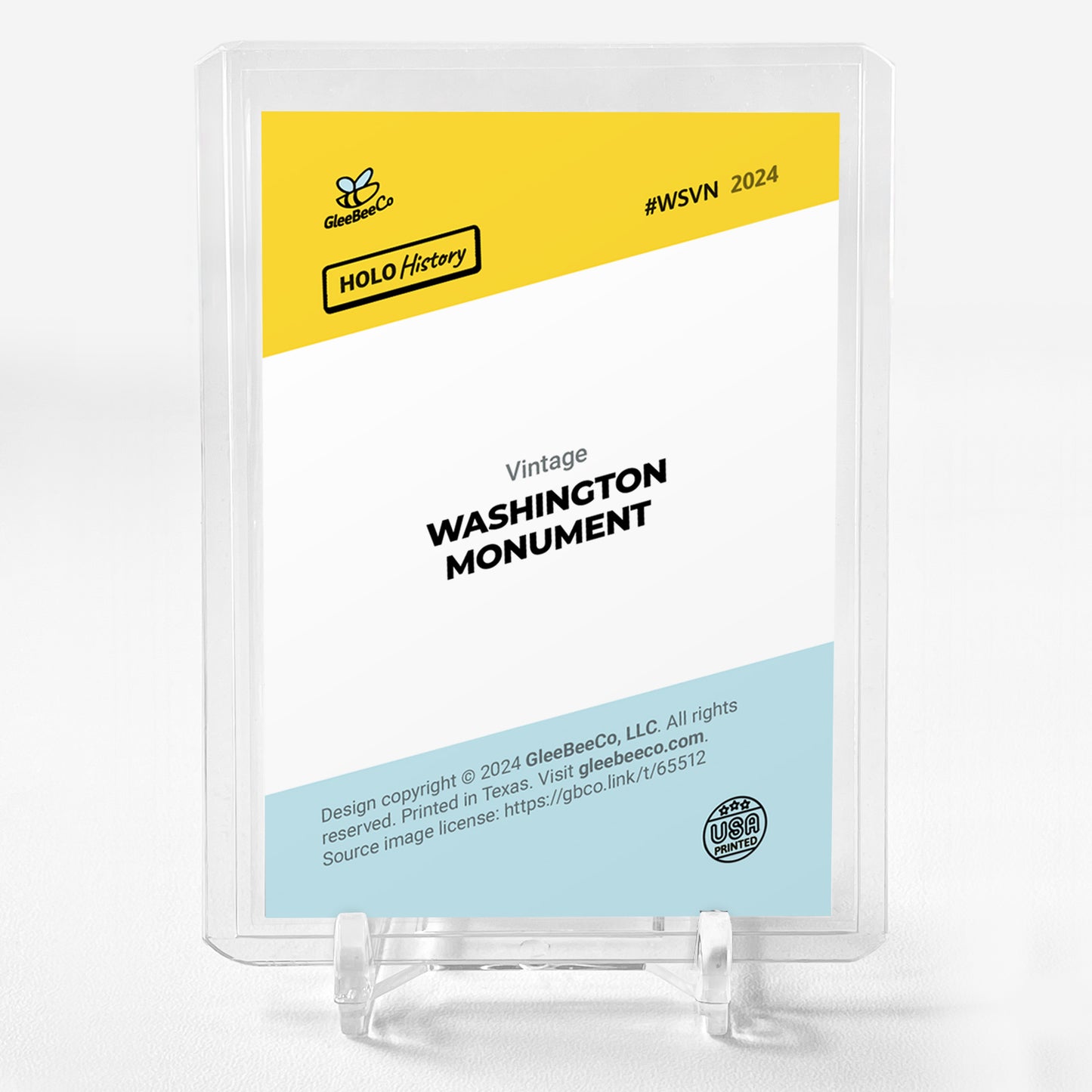 WASHINGTON MONUMENT Card 2024 GleeBeeCo Holo History Vintage #WSVN