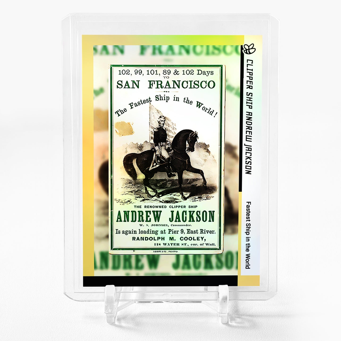 CLIPPER SHIP ANDREW JACKSON Holographic Art Card 2024 GleeBeeCo Holo Ships #CLFS