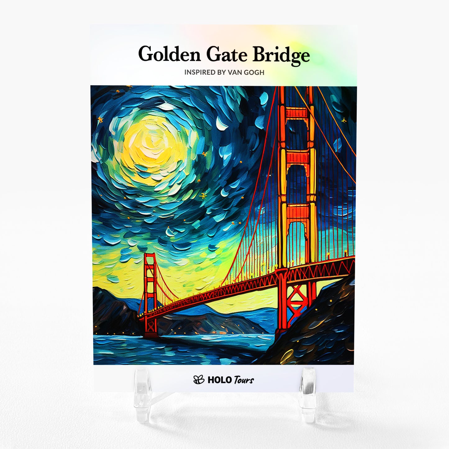 GOLDEN GATE BRIDGE Card 2024 GleeBeeCo Holo Tours Inspired by van Gogh #GLS3