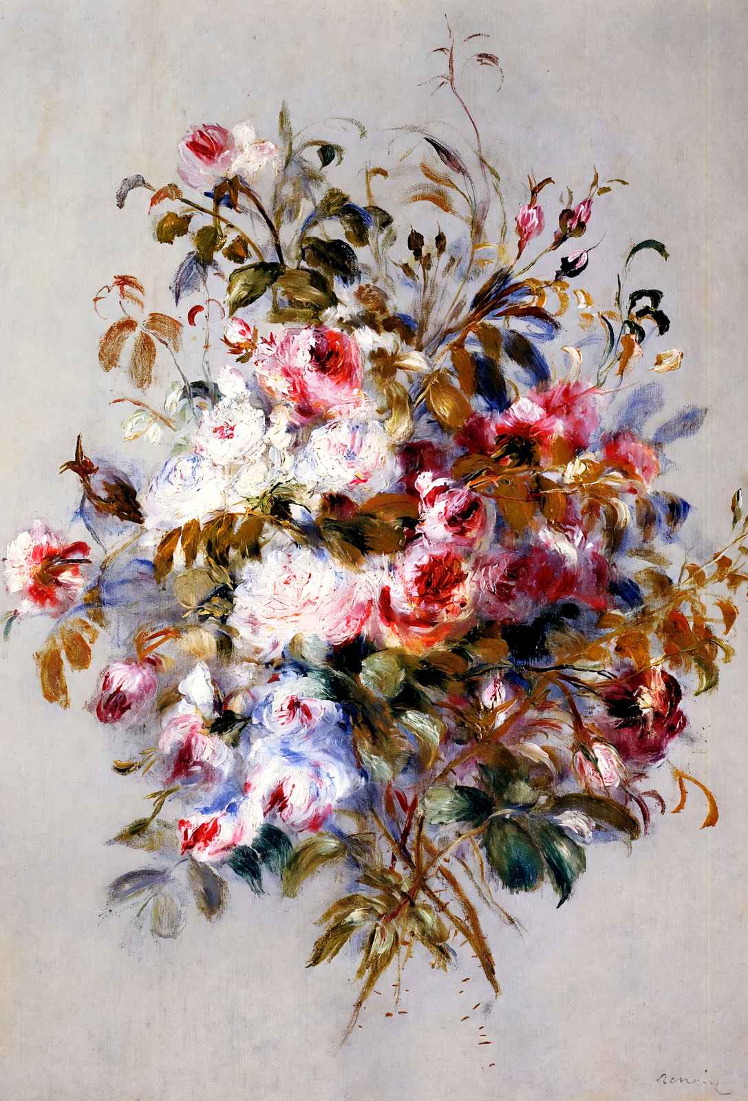 A Bouquet of Roses 1879 by Pierre-Auguste Renoir Fine Art Print (6 Sizes)