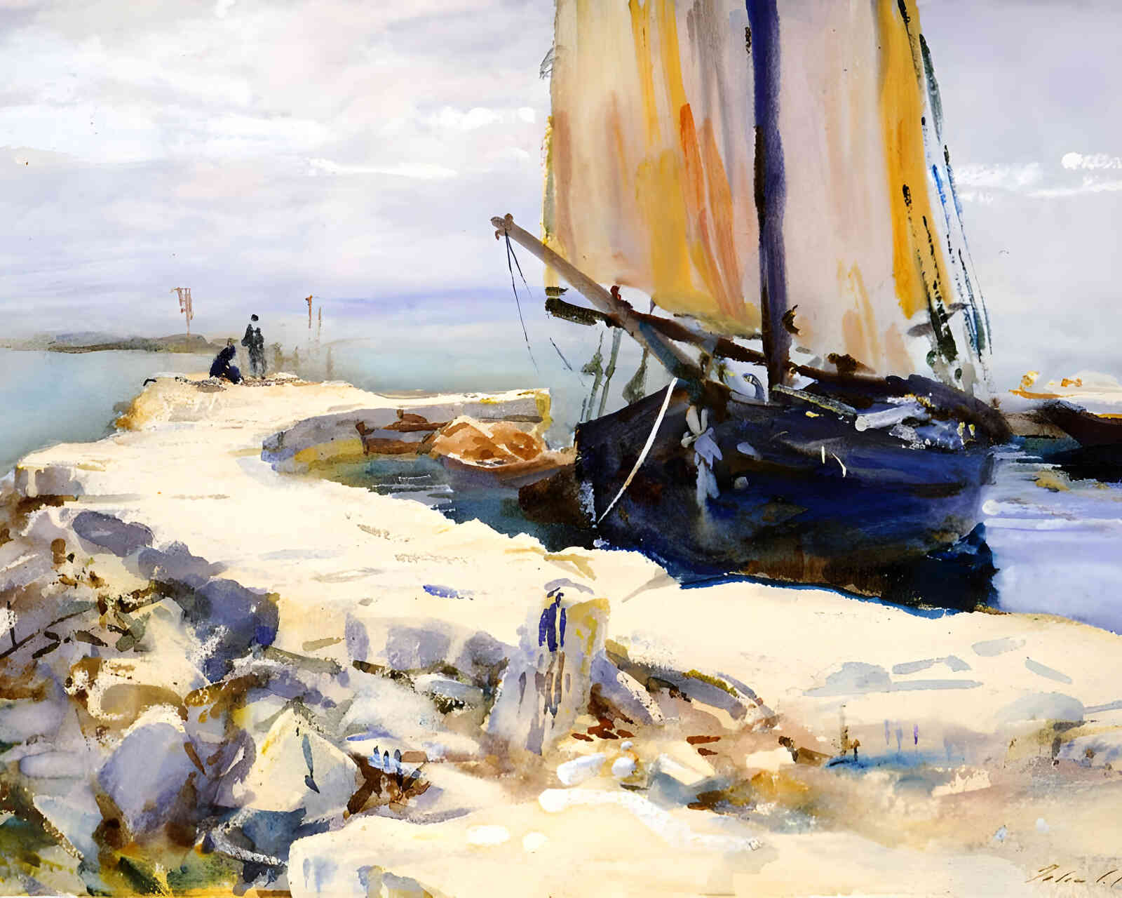 Above Lake Garda at San Vigilio 1913 Painting by John Singer Sargent 8x10" Art Print