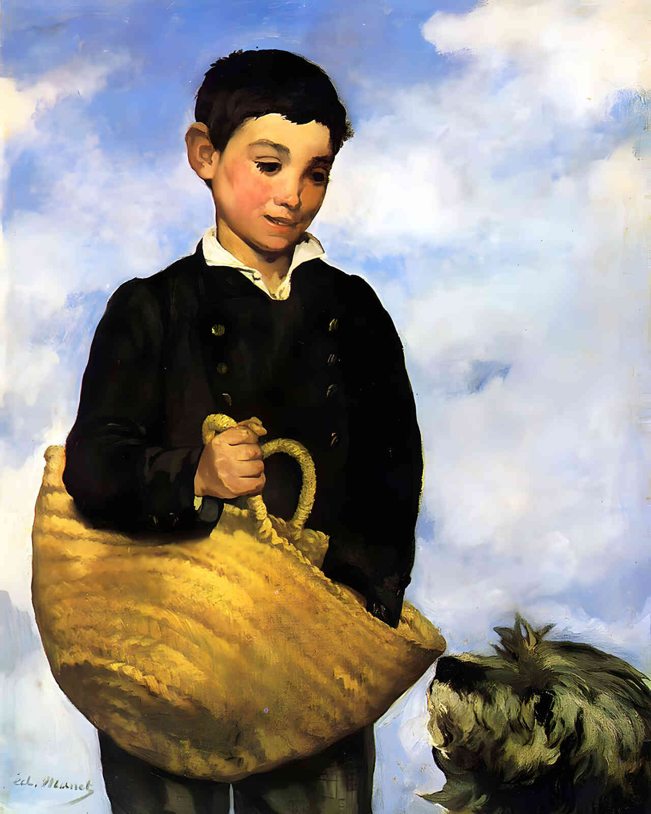 A Boy with a Dog 1861 Painting by Edouard Manet 8x10" Art Print