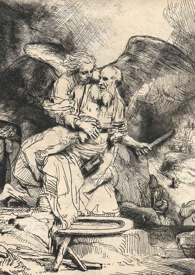 Abraham's Sacrifice 1655 Painting by Rembrandt Art Print (6 Sizes) - Enhanced