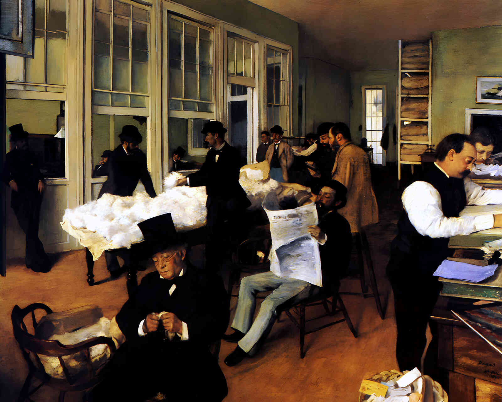 A Cotton Office in New Orleans 1873 Painting by Edgar Degas 8x10" Art Print