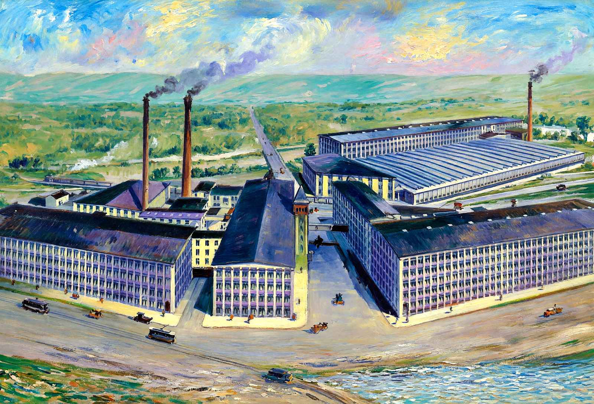Berkshire Mills, Adams, Massachusetts in 1905 Painting Print (7 Sizes)