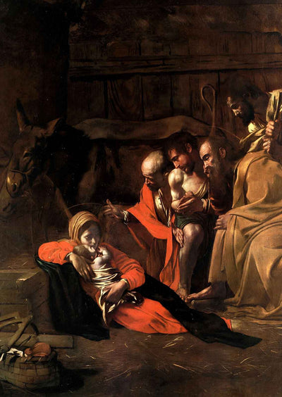 Adoration of the Shepherds 1609 Painting by Caravaggio Art Print (6 Sizes)