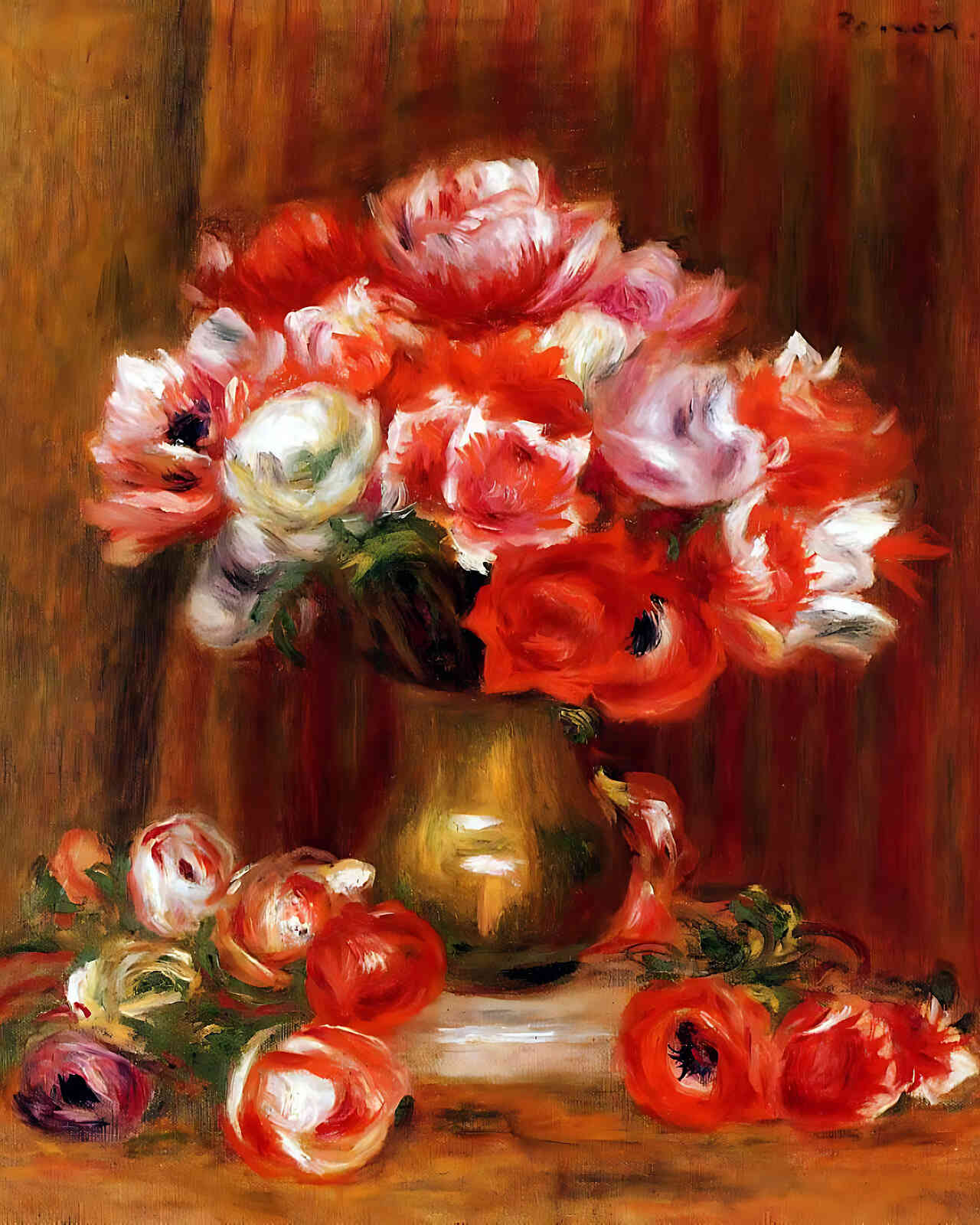 Anemones Painting by Pierre-Auguste Renoir 8x10" Art Print - Acid Free