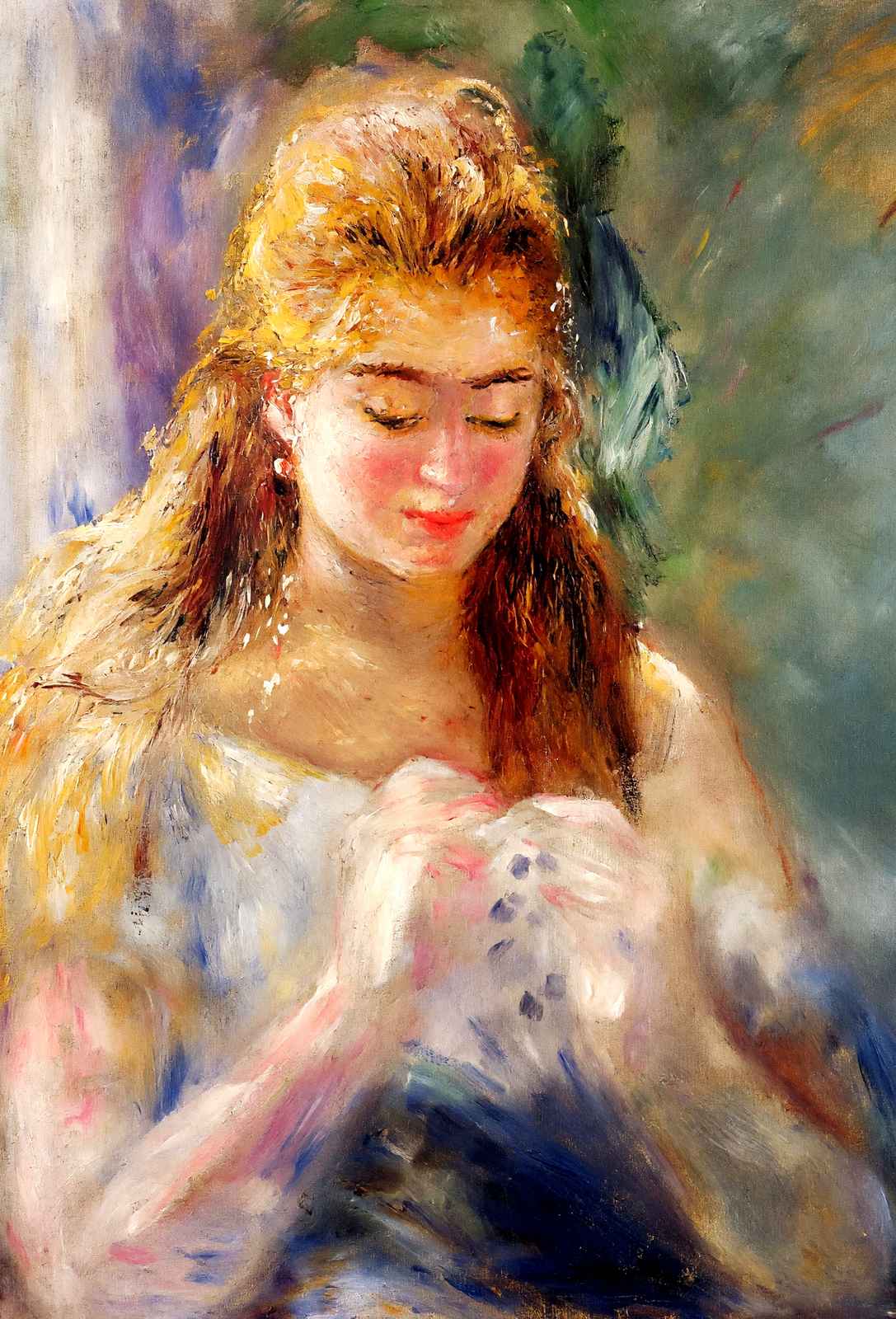A Needlewoman 1876 Painting by Pierre-Auguste Renoir Art Print (6 Sizes)