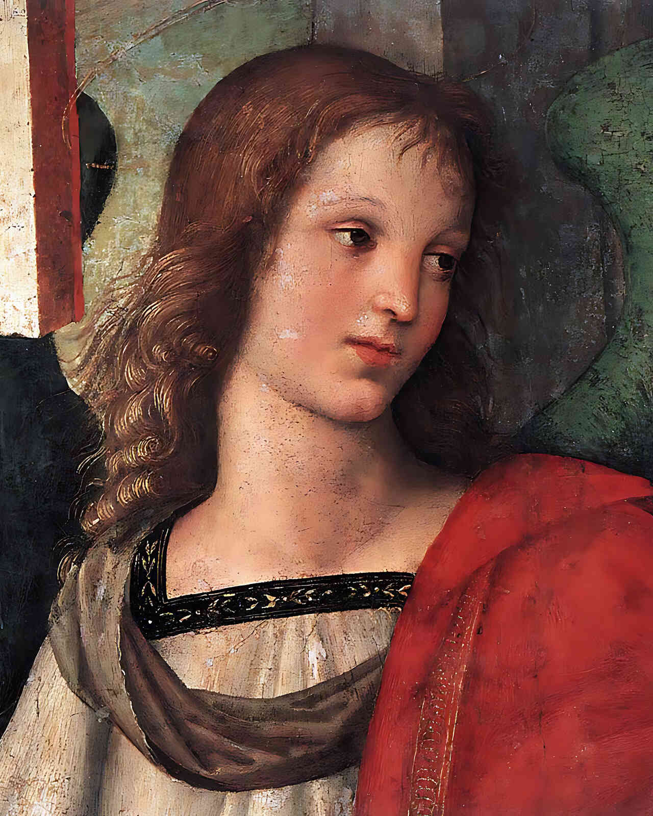 Angel (Fragment of the Baronci Altarpiece) Painting by Raphael 8x10" Art Print