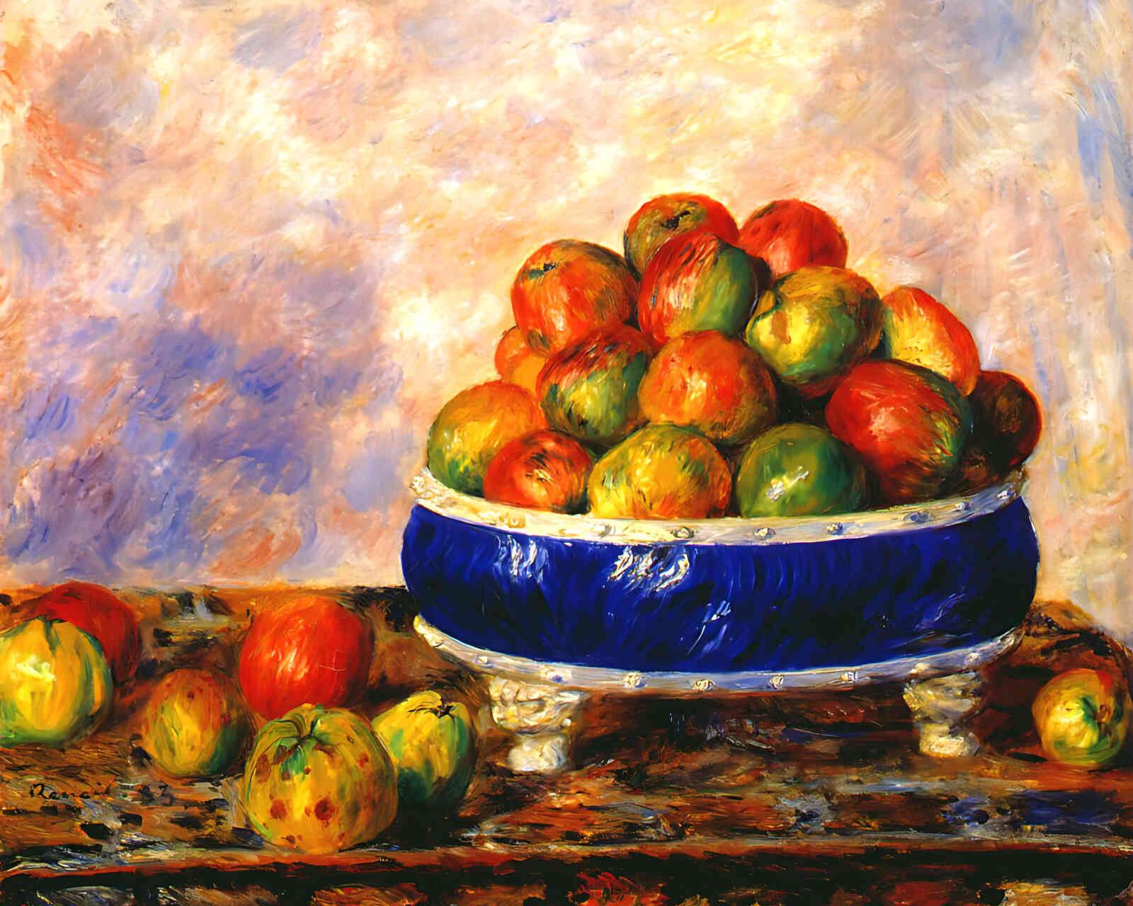Apples in a Dish Painting by Pierre-Auguste Renoir 8x10" Art Print - Acid Free