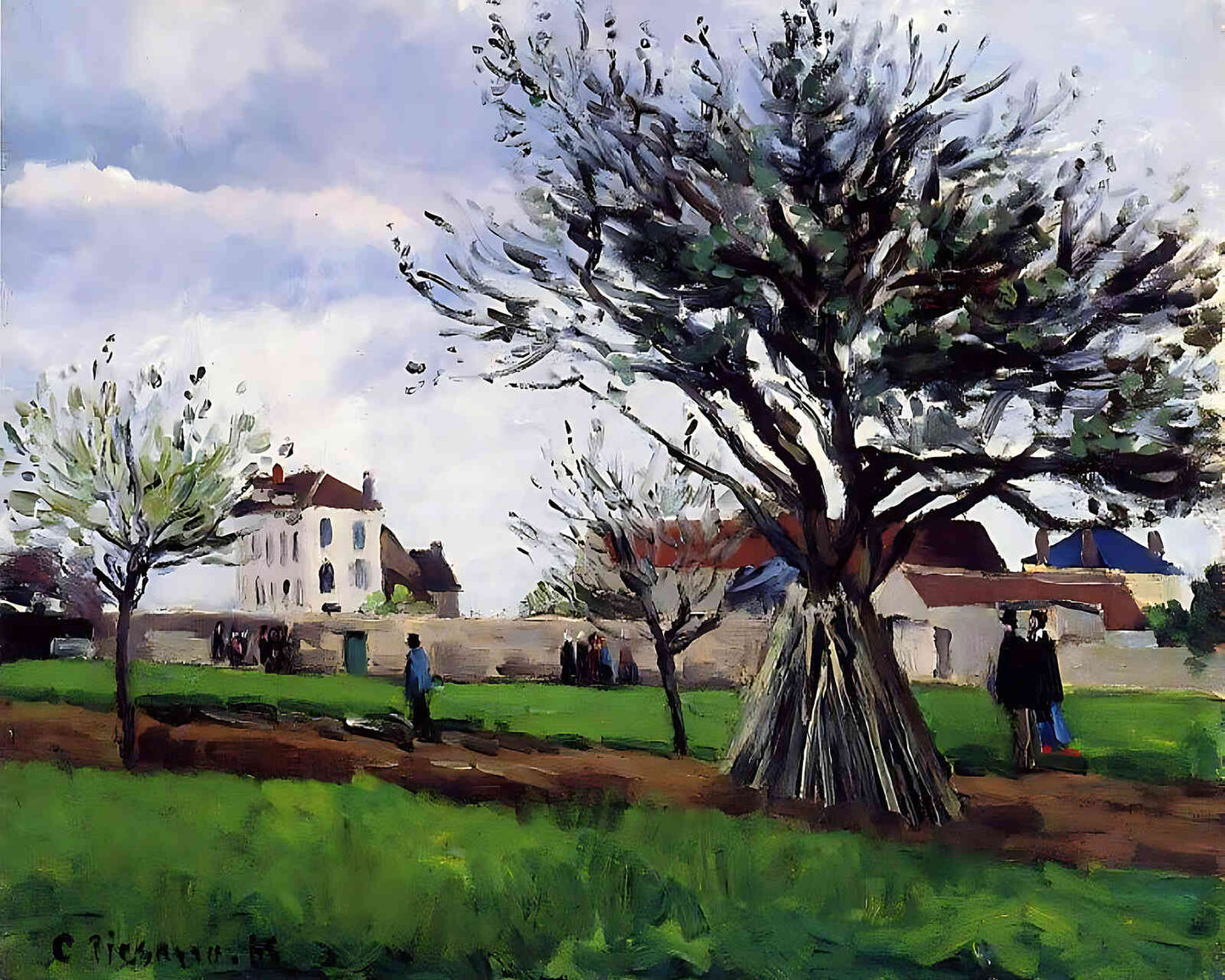 Apple Trees at Pontoise Painting by Camille Pissarro 8x10" Art Print - Acid Free
