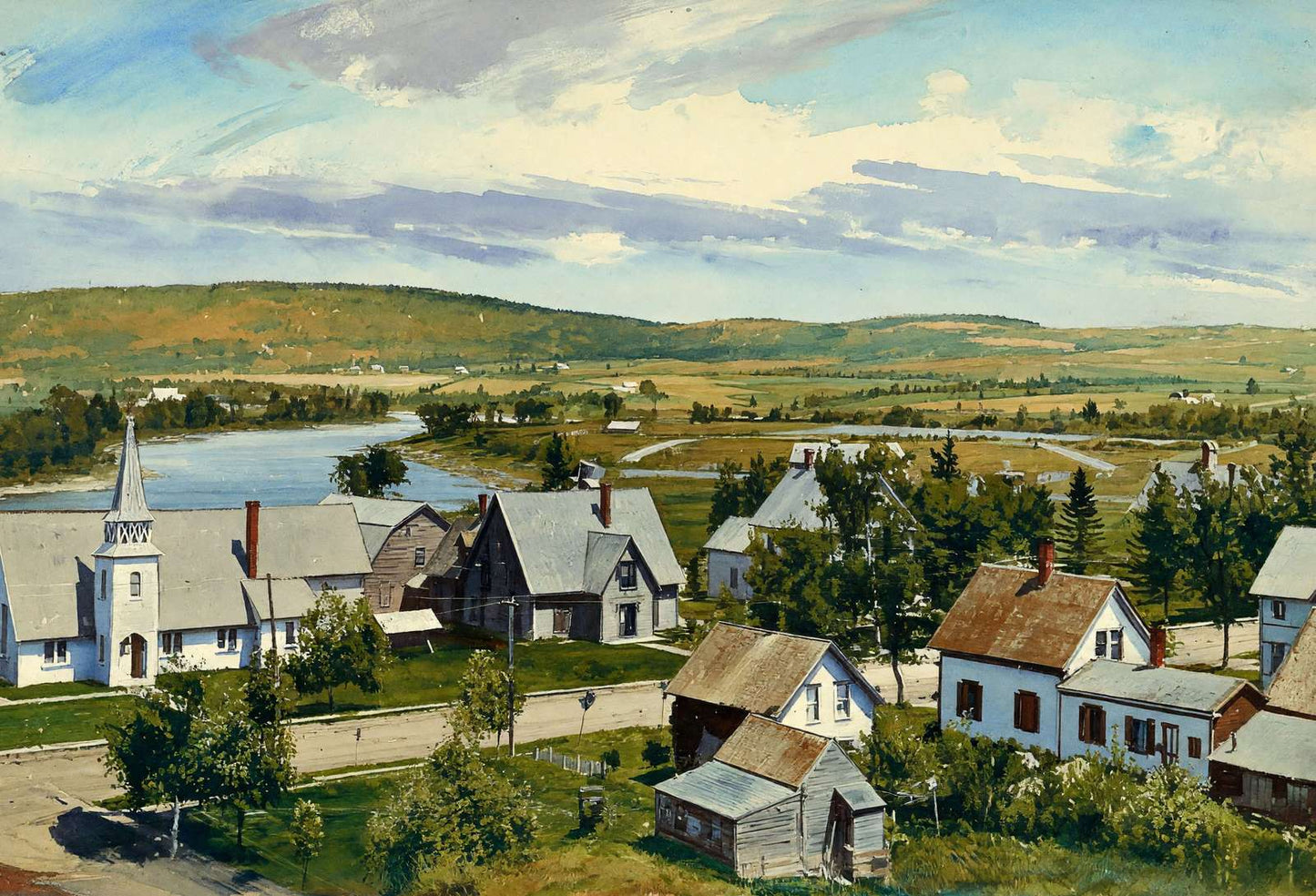 Aroostook River by Fort Fairfield Maine in 1907 Art Print (7 Sizes)