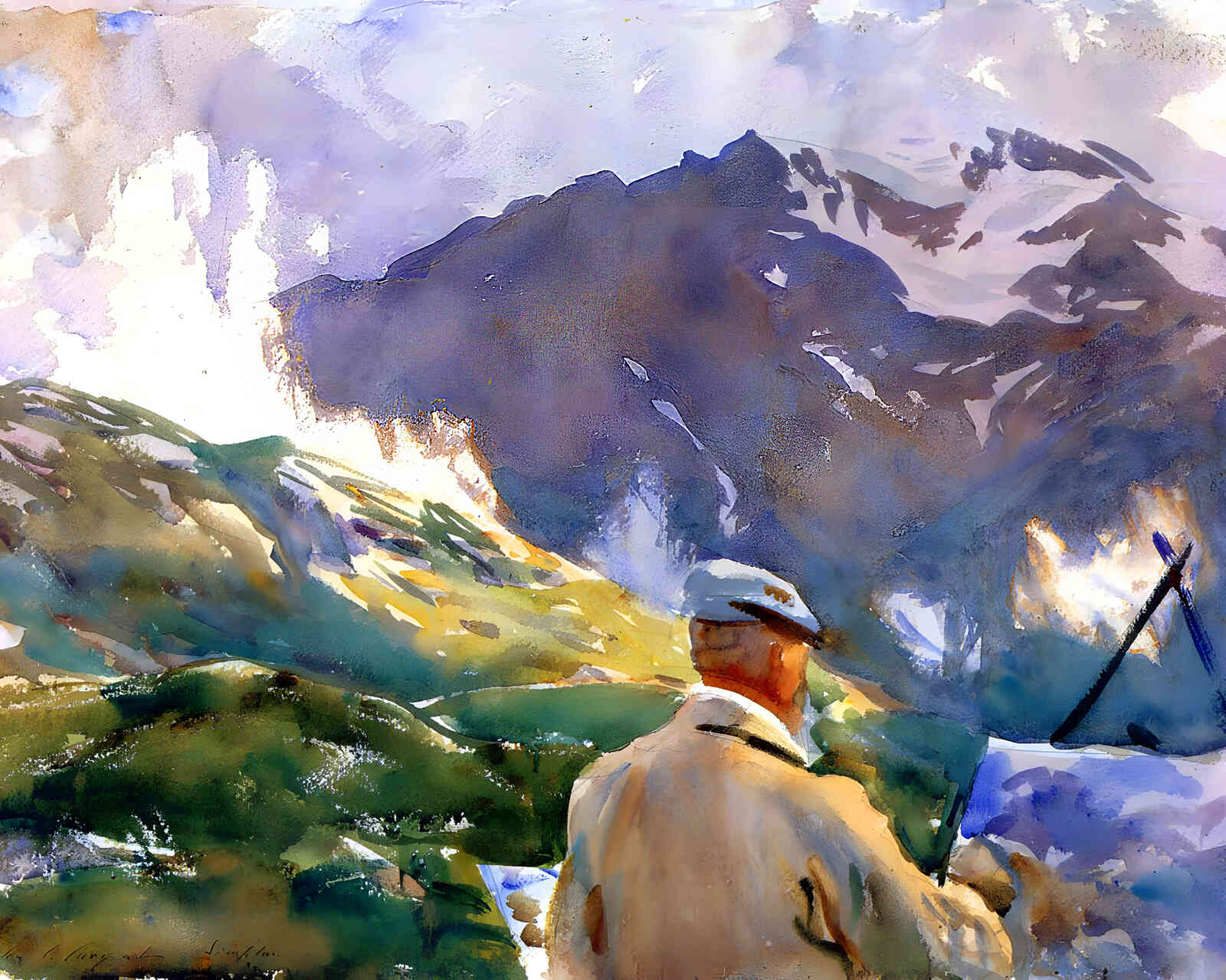 Artist in the Simplon 1909 Painting by John Singer Sargent 8x10" Art Print