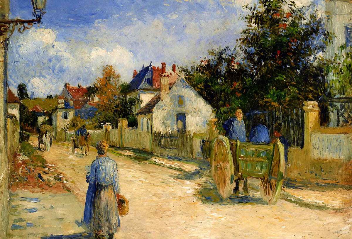 A Street in Pontoise Art Print 1879 Painting by Camille Pissarro (6 Sizes)