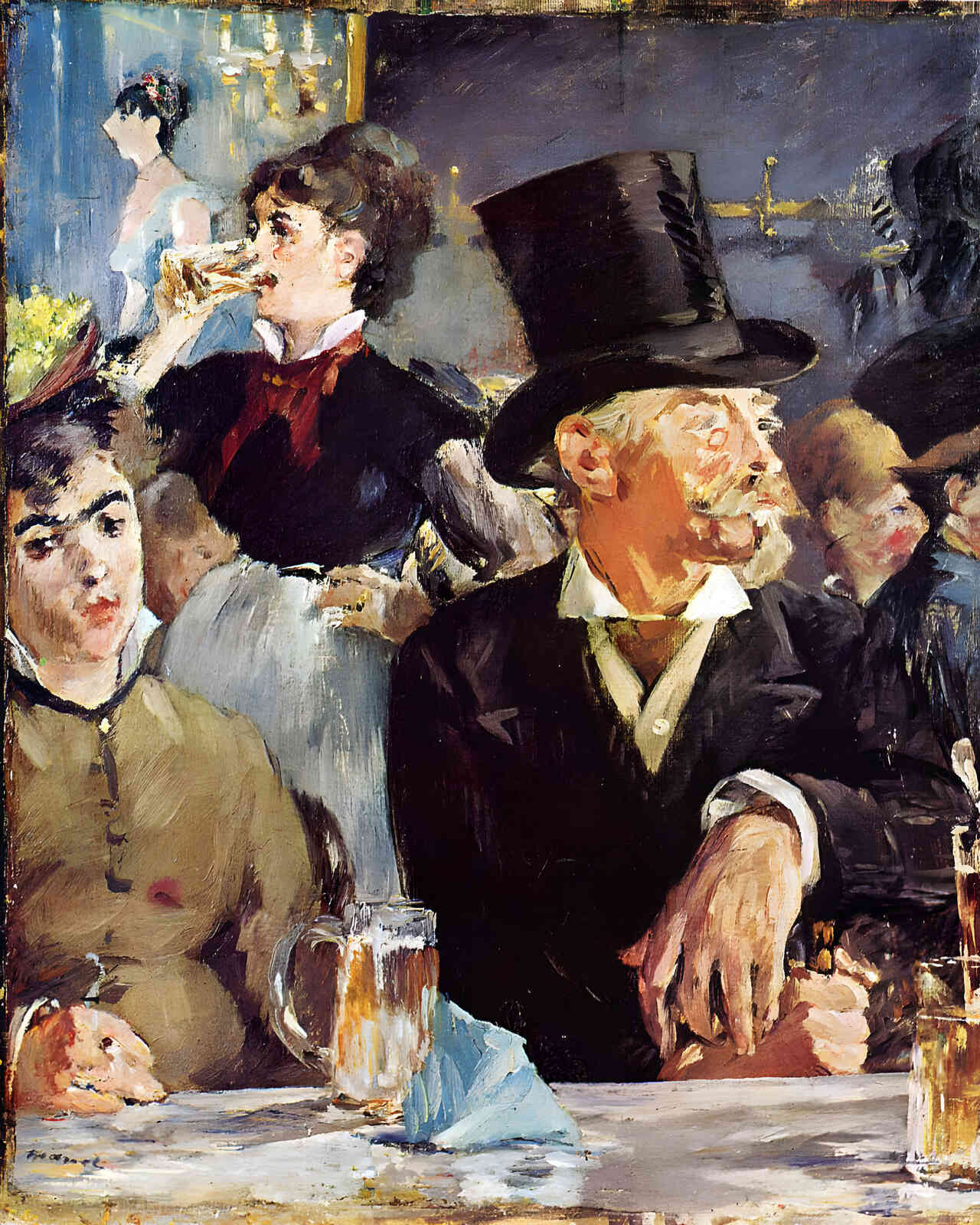At the Cafe-Concert 1879 Painting by Edouard Manet 8x10" Art Print