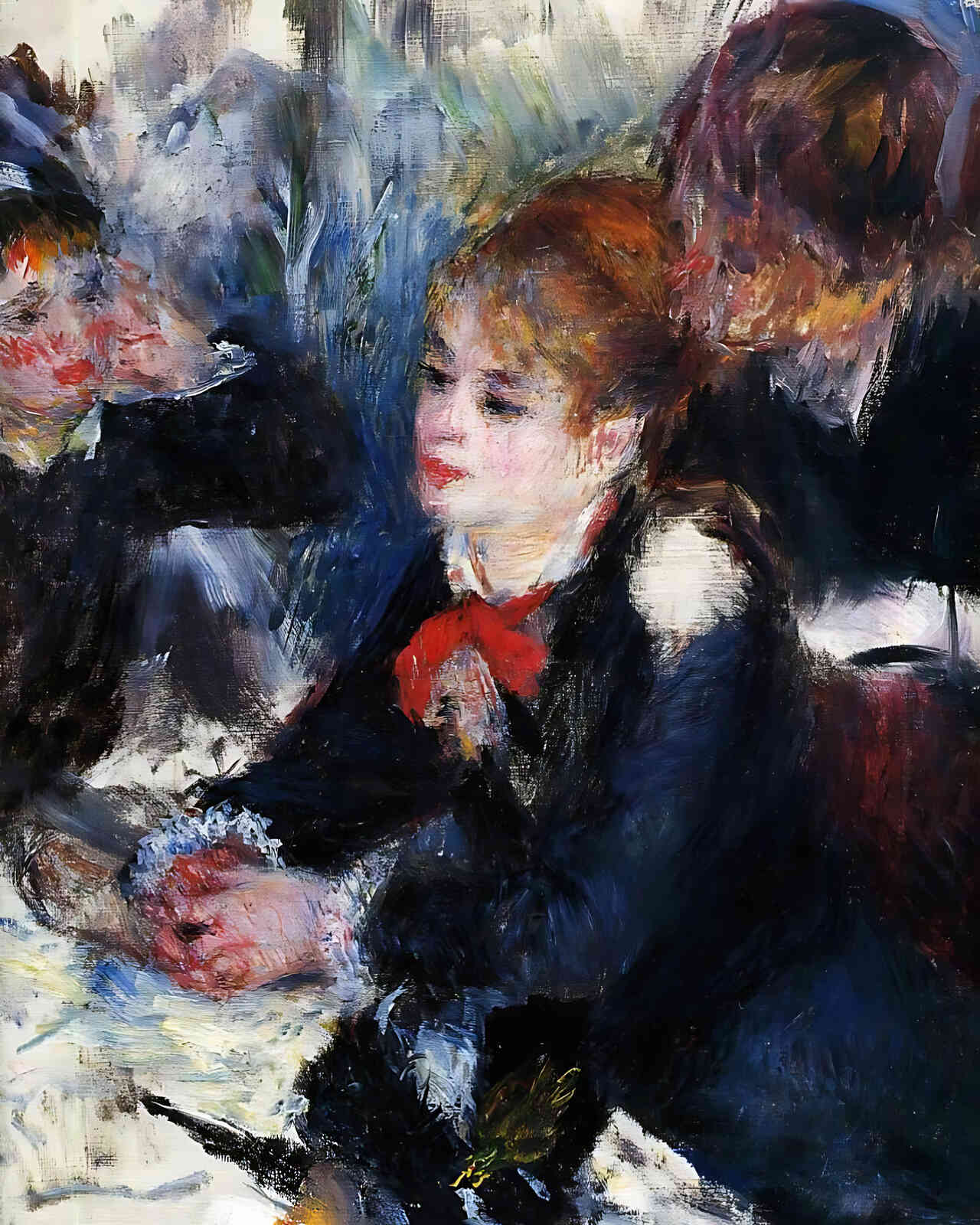 At the Milliner`s Painting by Pierre-Auguste Renoir 8x10" Art Print - Restored