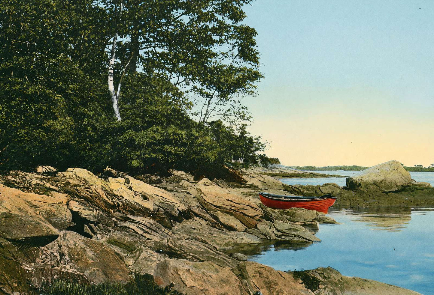 At the Water's Edge Falmouth Foreside Maine in 1908 Vintage Print (7 Sizes)