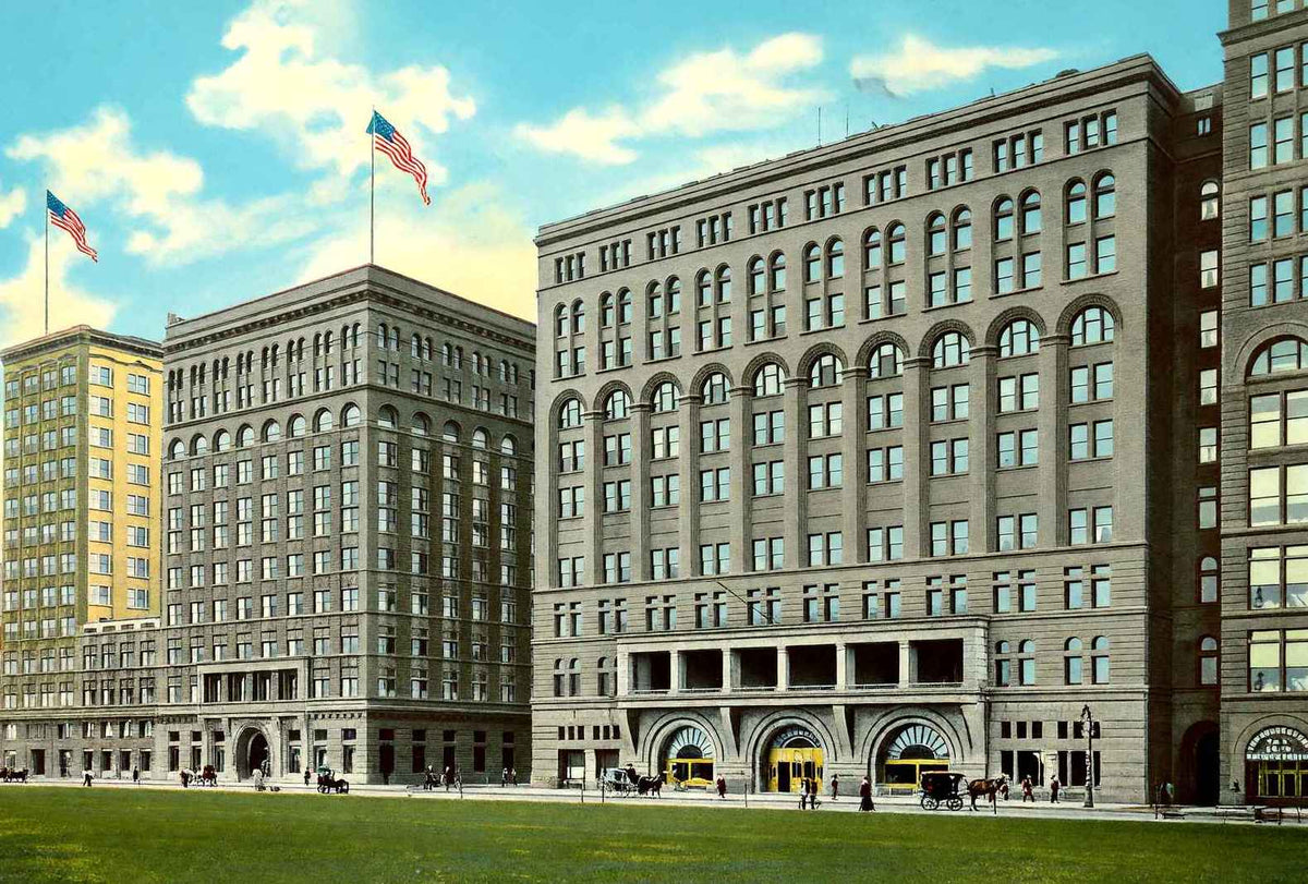 Auditorium and Annex Chicago in 1905 Vintage Print (7 Sizes) - Premium Print