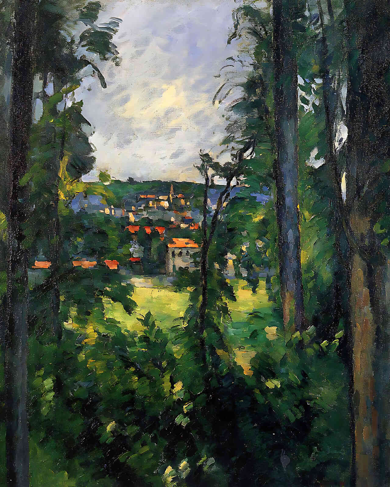 Auvers. View from Nearby Painting by Paul Cezanne 8x10" Art Print - Restored