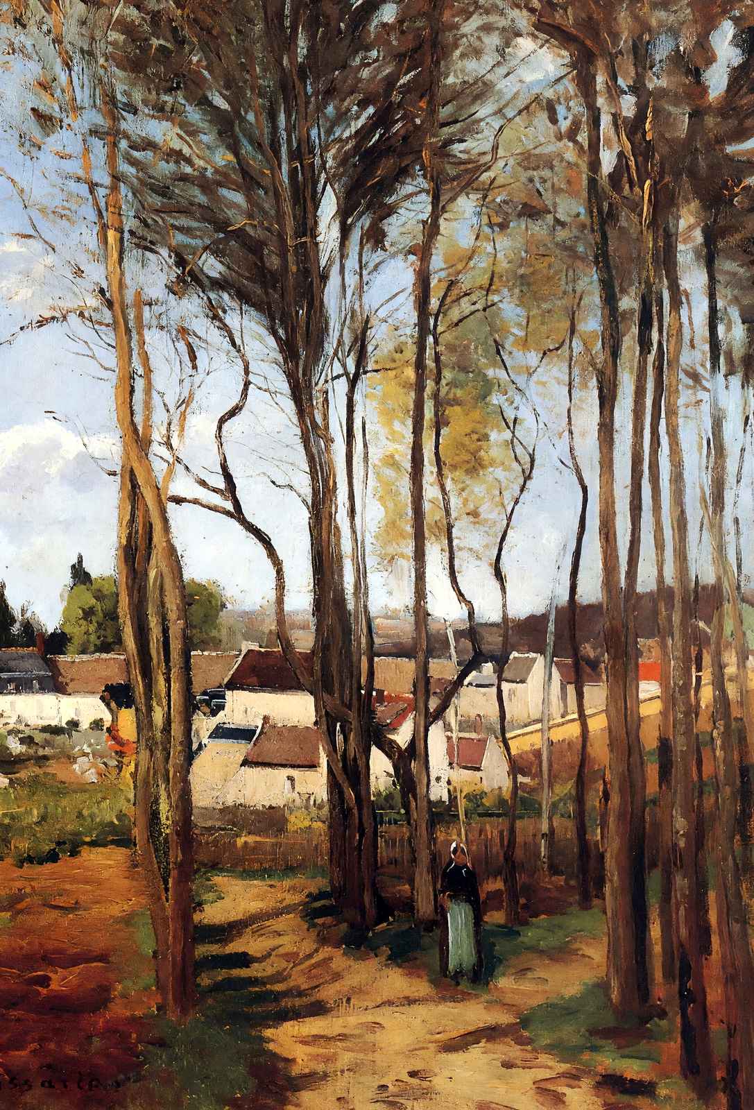 A Village Through the Trees Art Print 1868 by Camille Pissarro (6 Sizes)