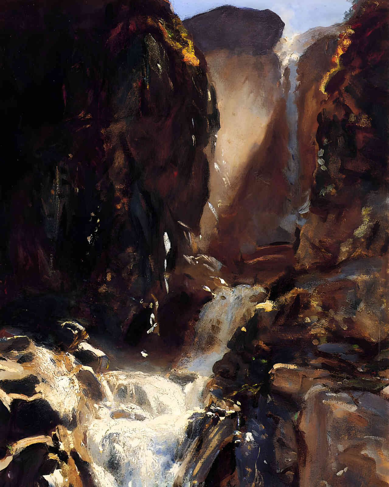 A Waterfall 1910 Painting by John Singer Sargent 8x10" Art Print