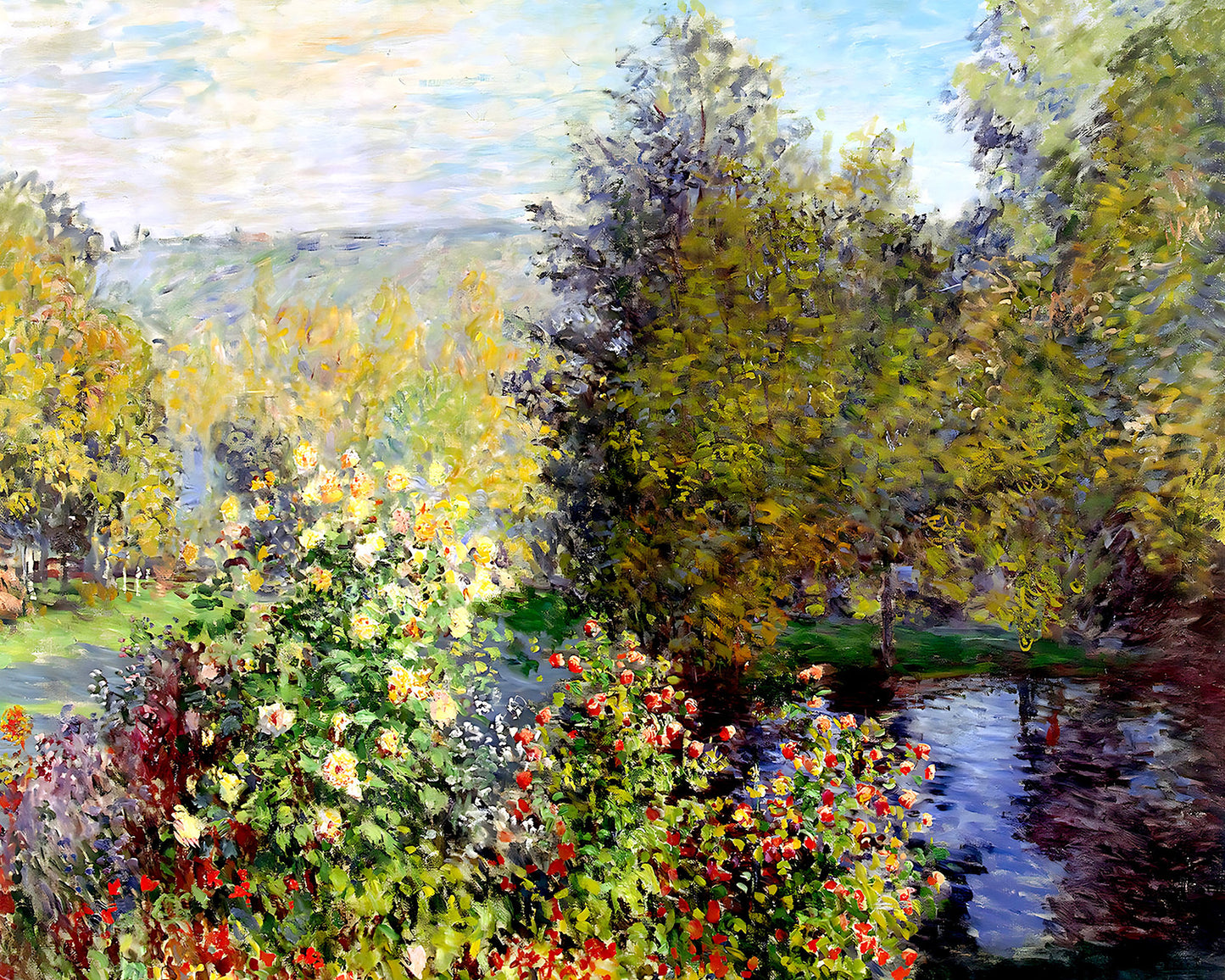 A Corner of the Garden at Montgeron Painting by Claude Monet 8x10" Art Print