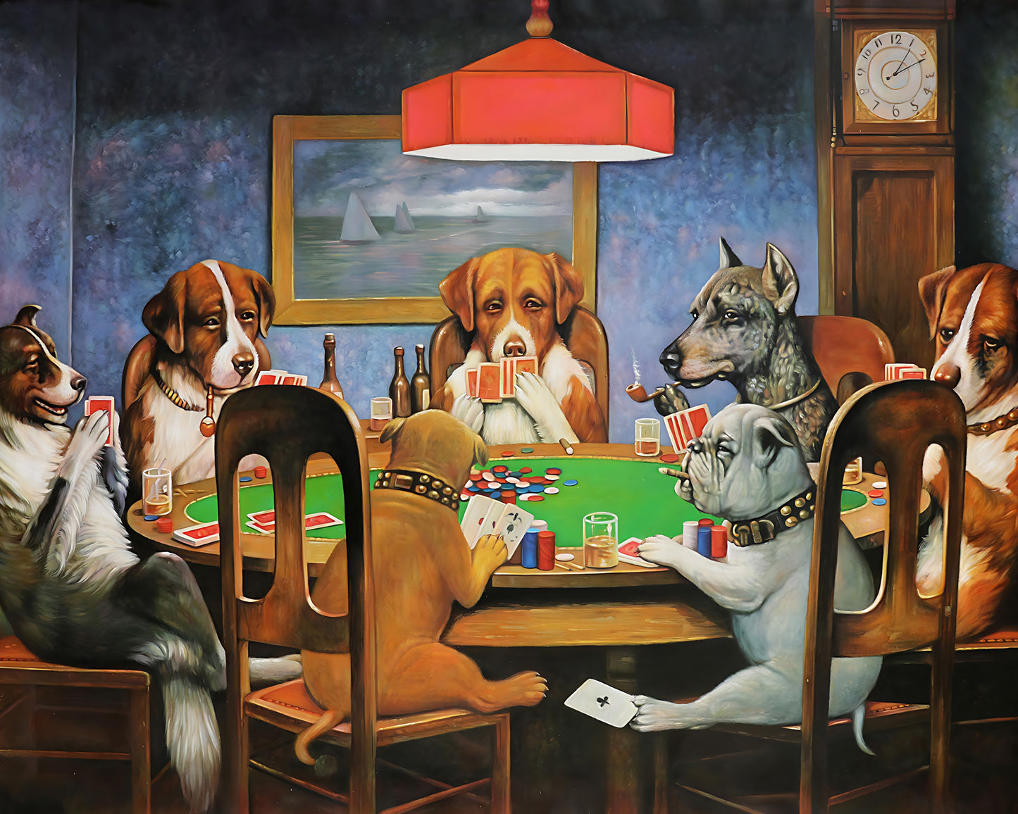 A Friend in Need by Cassius Coolidge Painting 8x10" Print (Dogs Playing Cards)