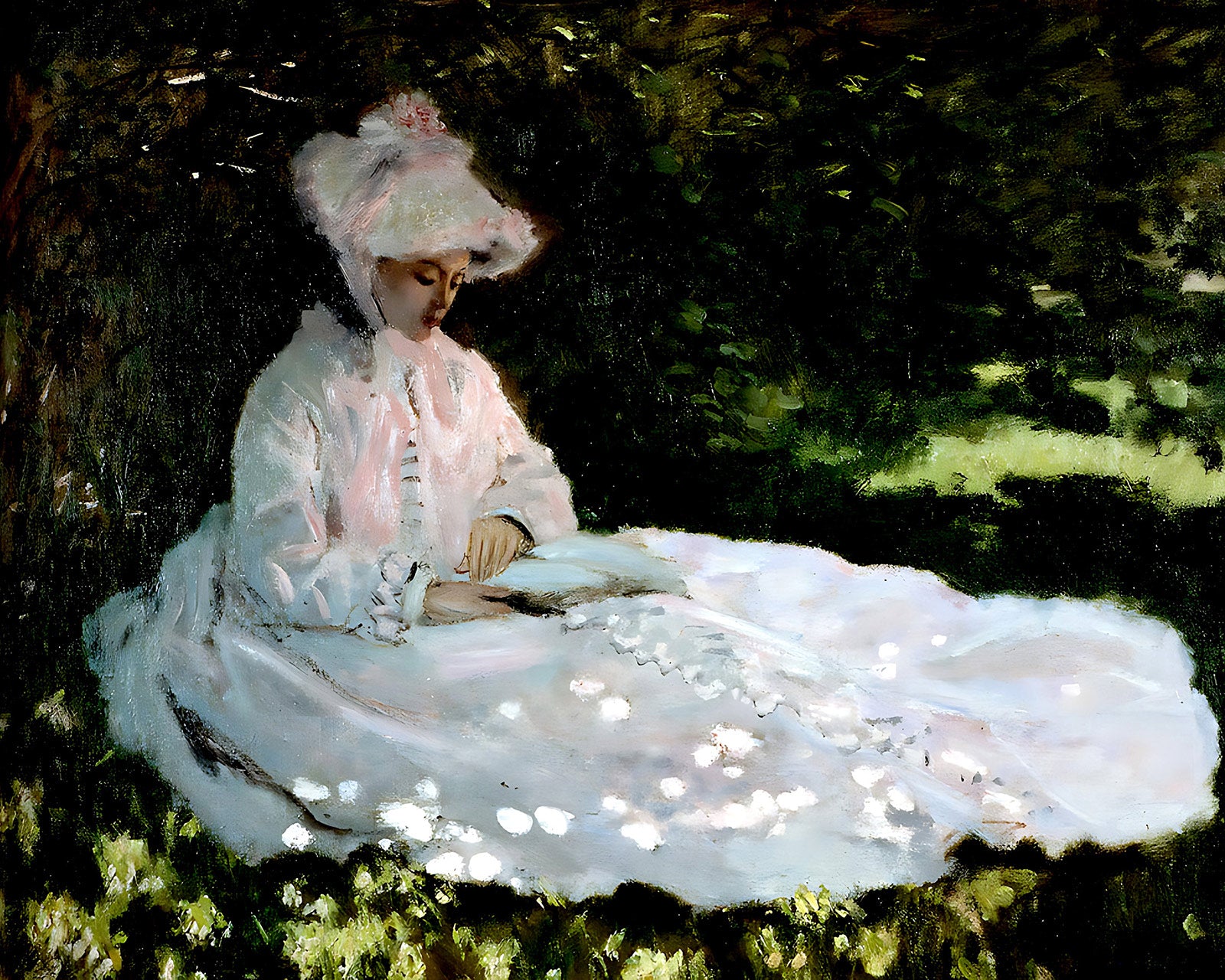 A Woman Reading Painting by Claude Monet 8x10" Art Print