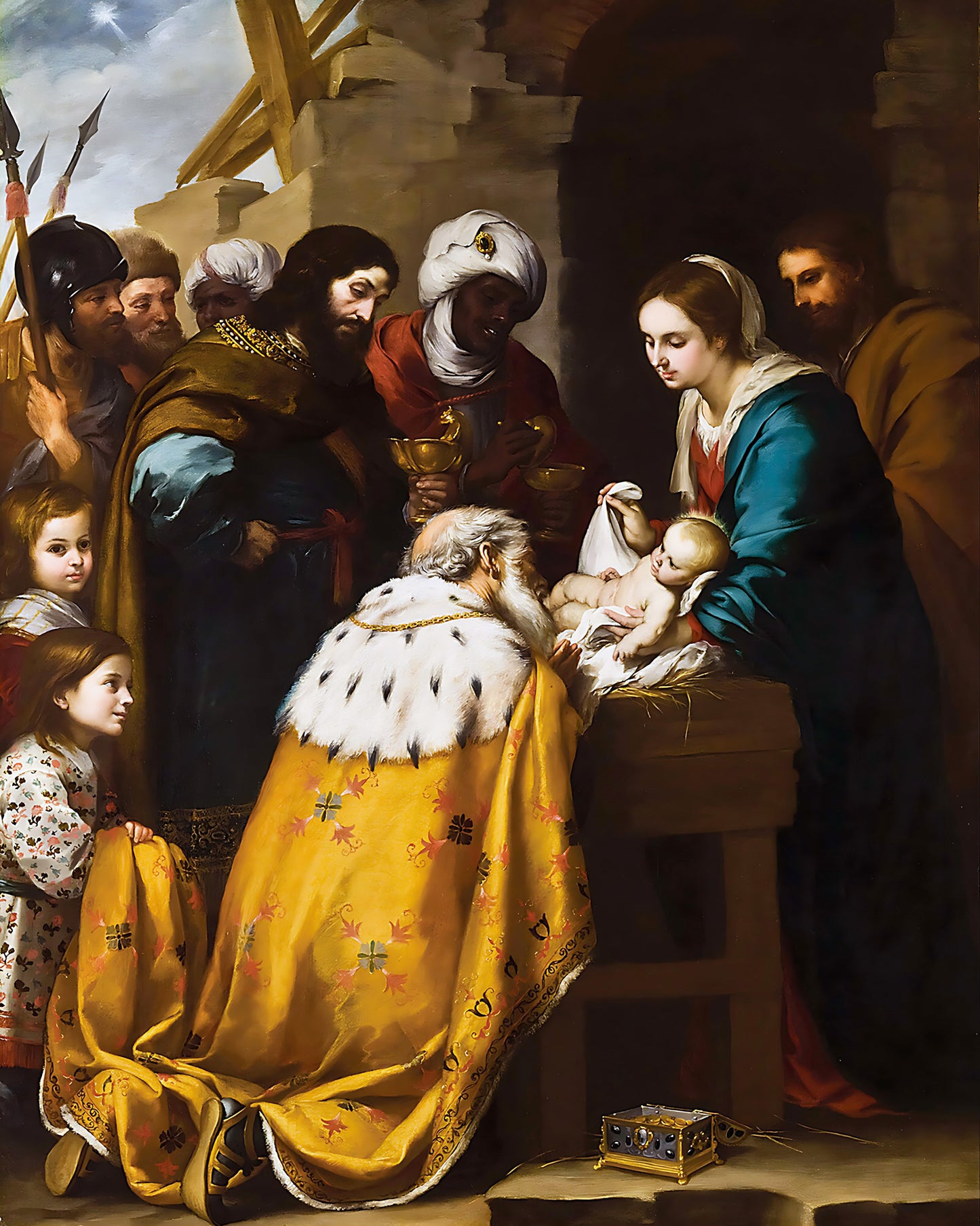 Adoration of the Magi by Bartolomé Murillo 8x10" Art Print (Jesus)