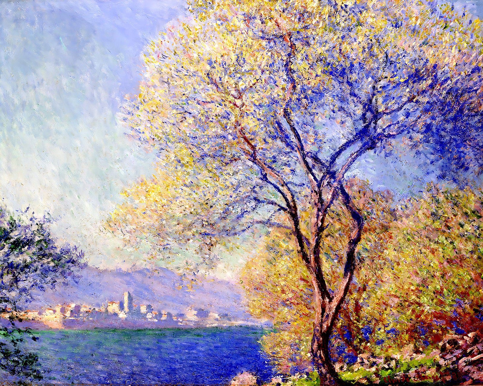 Antibes Seen from the Salis Gardens Painting by Claude Monet 8x10" Art Print