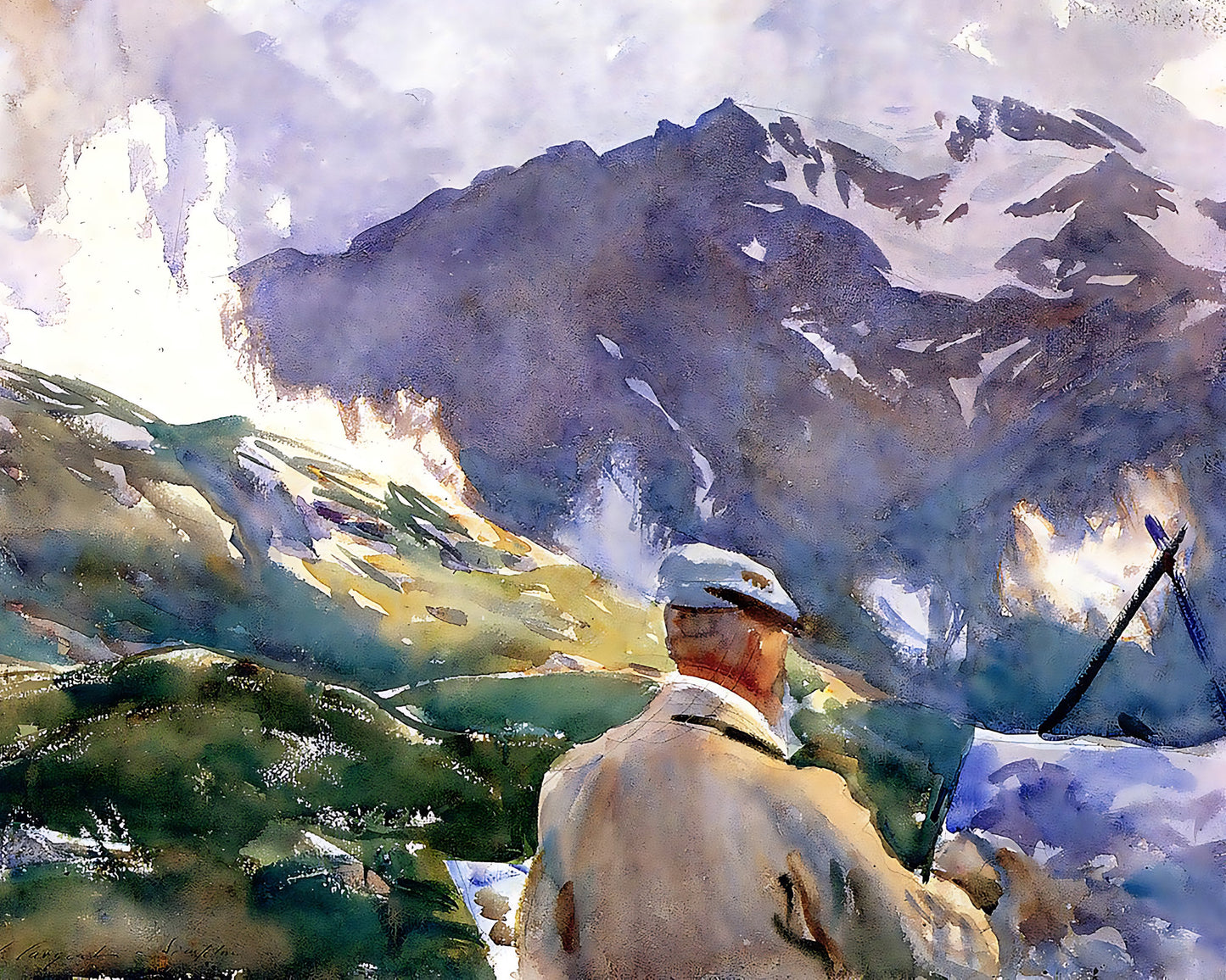 Artist in the Simplon Painting by John Singer Sargent 8x10" Art Print