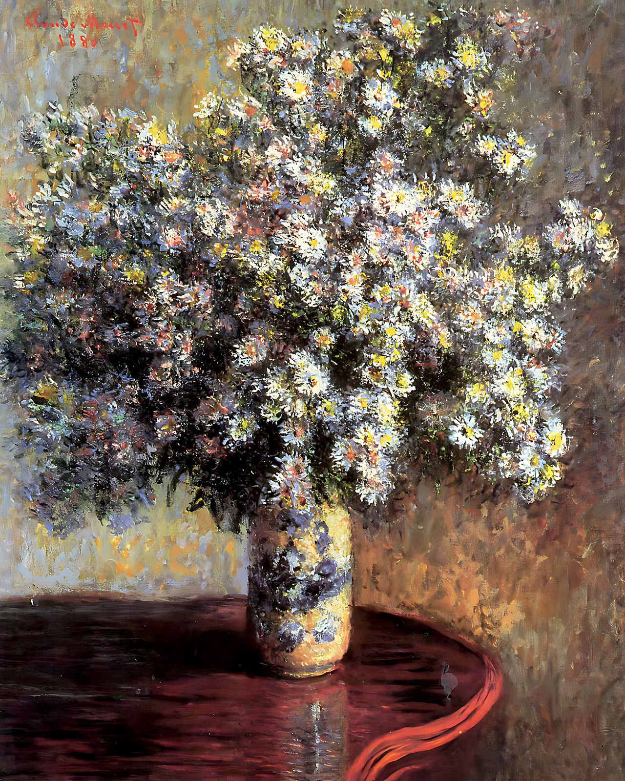 Asters Painting by Claude Monet 8x10" Art Print
