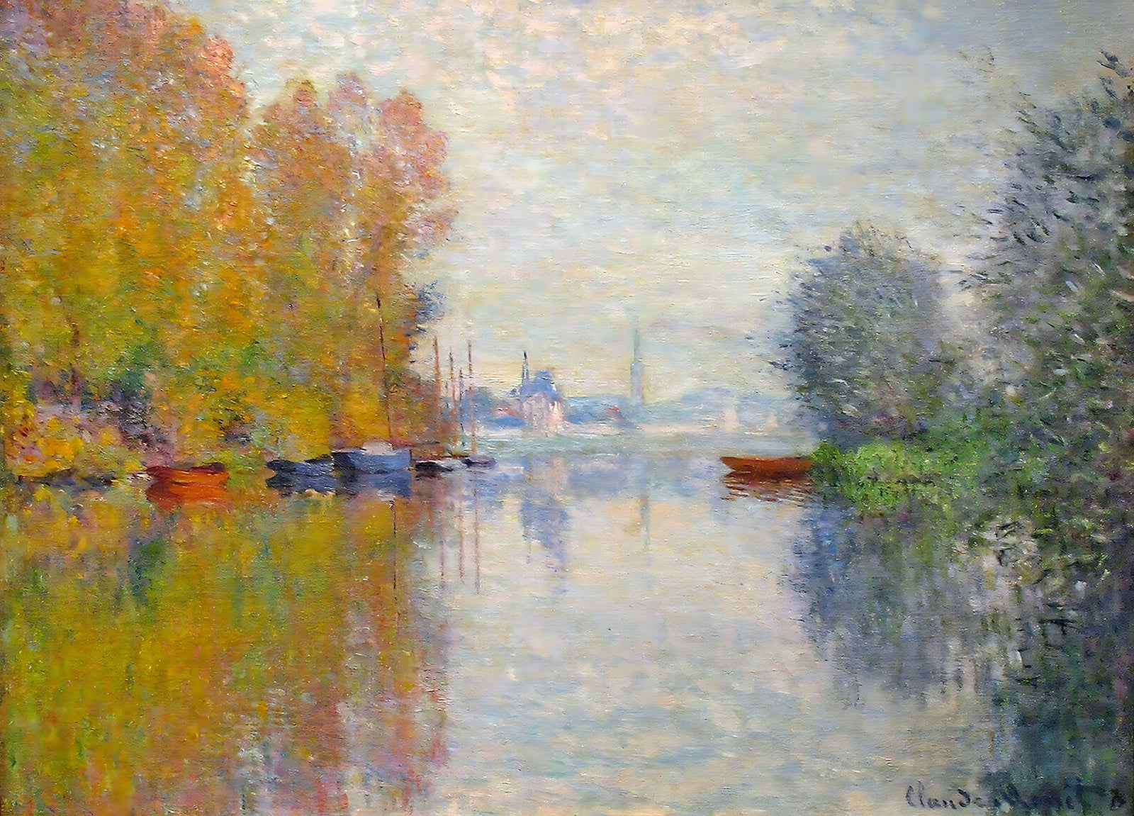 Autumn on the Seine at Argenteuil Painting by Claude Monet 8x10" Art Print