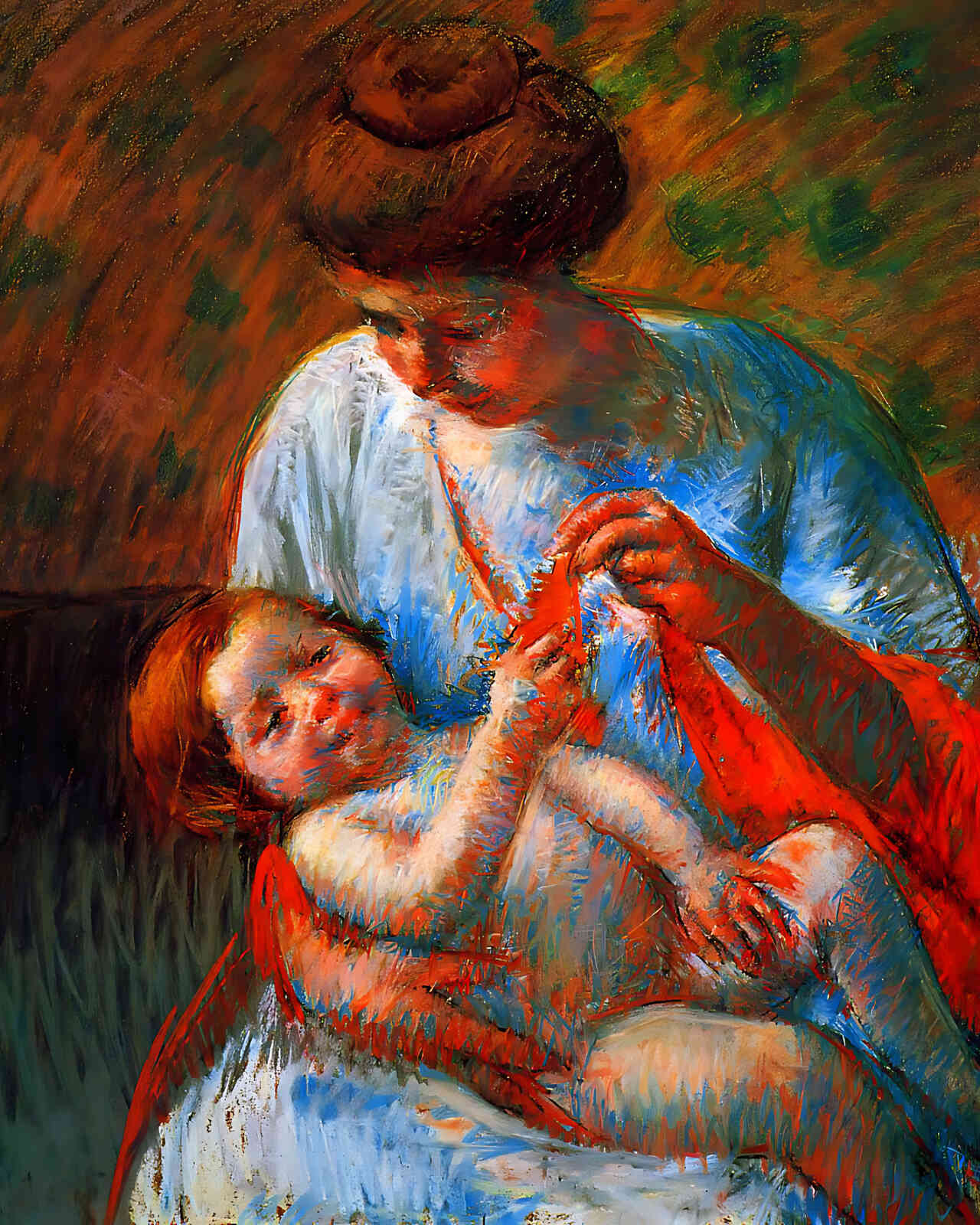 Baby Lying on His Mother S Lap