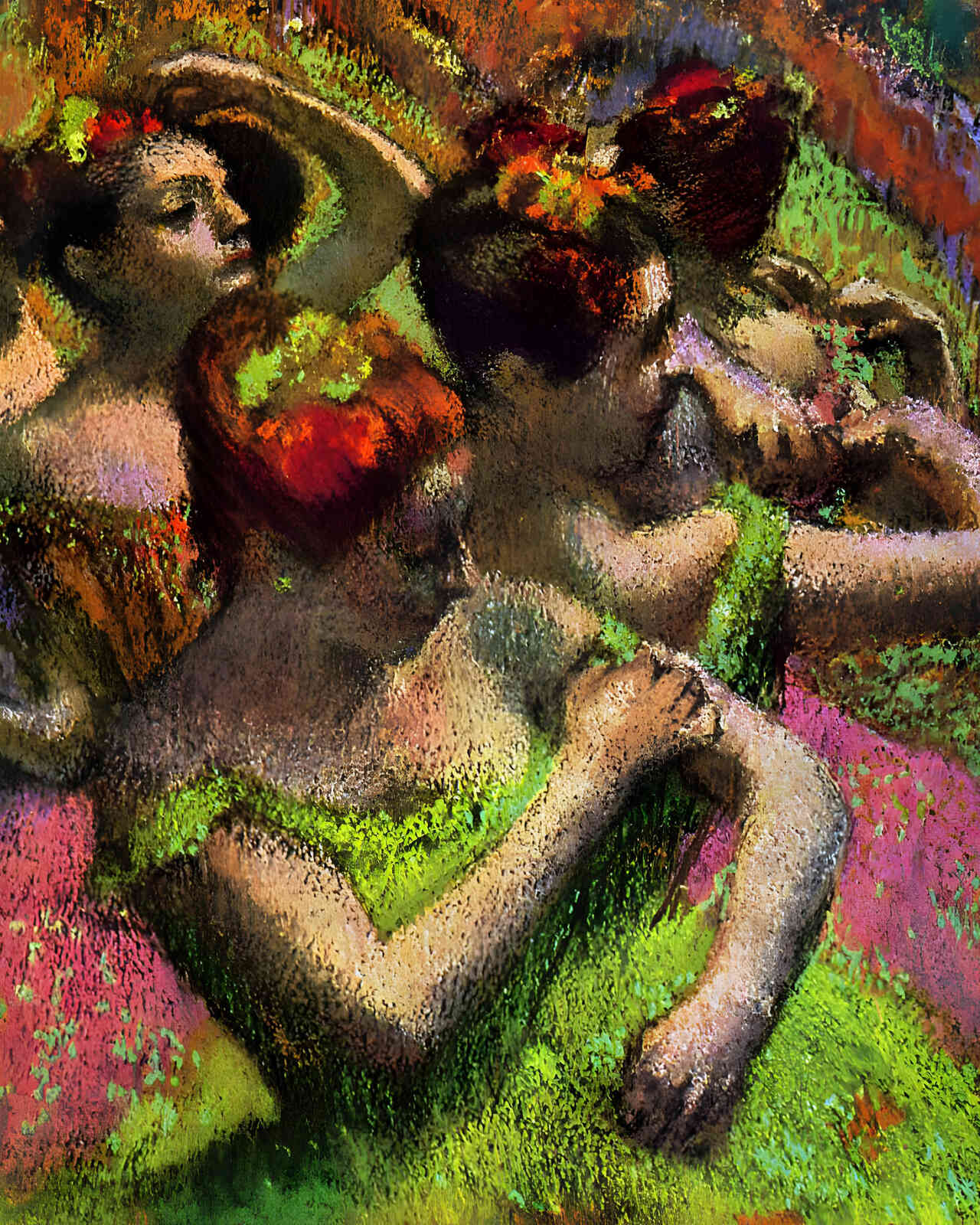 Ballerinas Adjusting Their Dresses 1899 Painting by Edgar Degas 8x10" Art Print