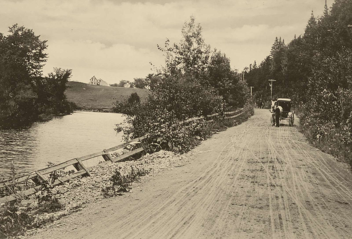 Bangor Street Houlton Maine in 1905 Restored Photo Print (7 Sizes)