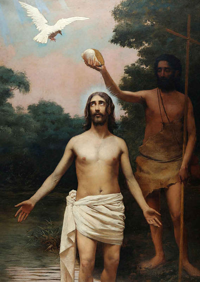Baptism of Christ Painting by Jose Ferraz de Almeida Art Print (6 Sizes)