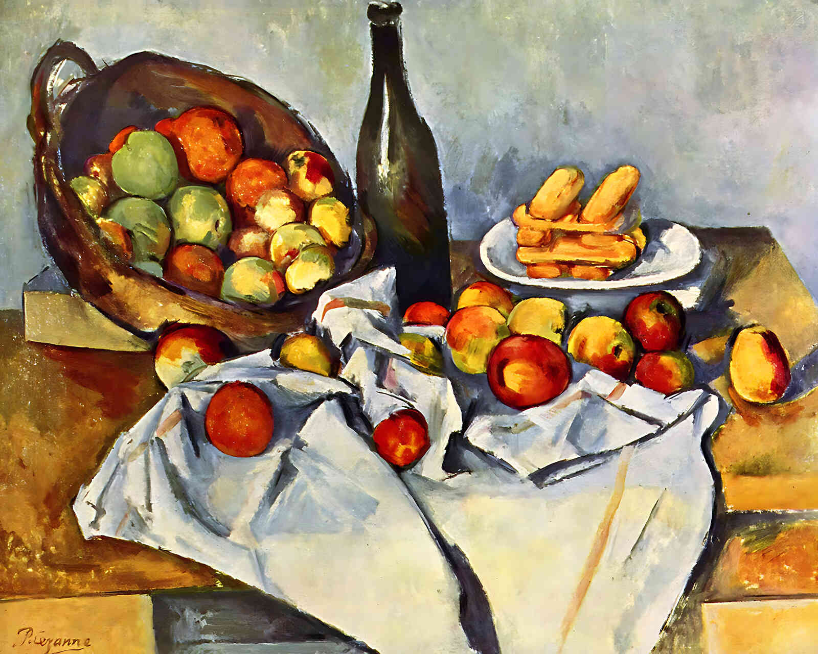 Basket of Apples Painting by Paul Cezanne 8x10" Art Print (Archival Paper)