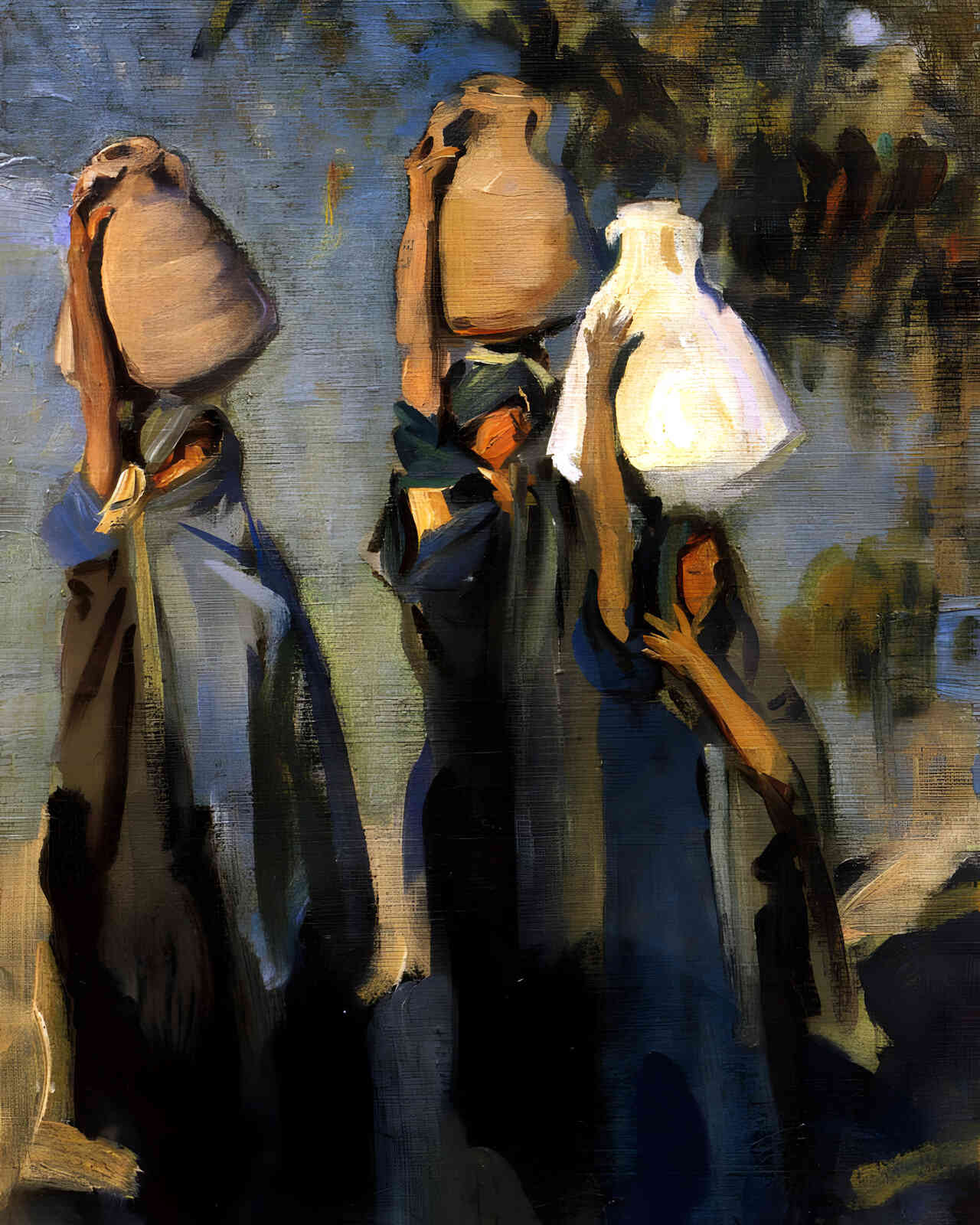 Bedouin Women Carrying Water Jars 1891 Painting by John Singer Sargent 8x10" Art Print
