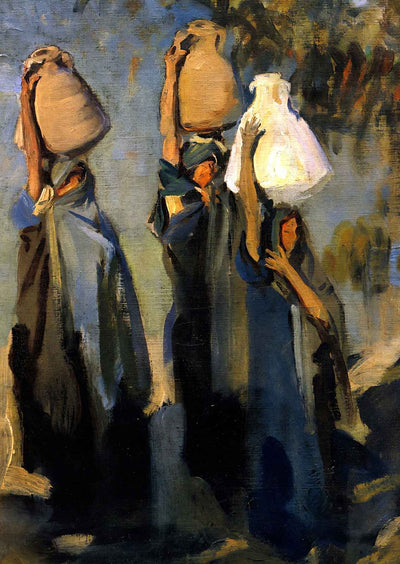 Bedouin Women Carrying Water Jars Art Print 1891 by Sargent (6 Sizes)