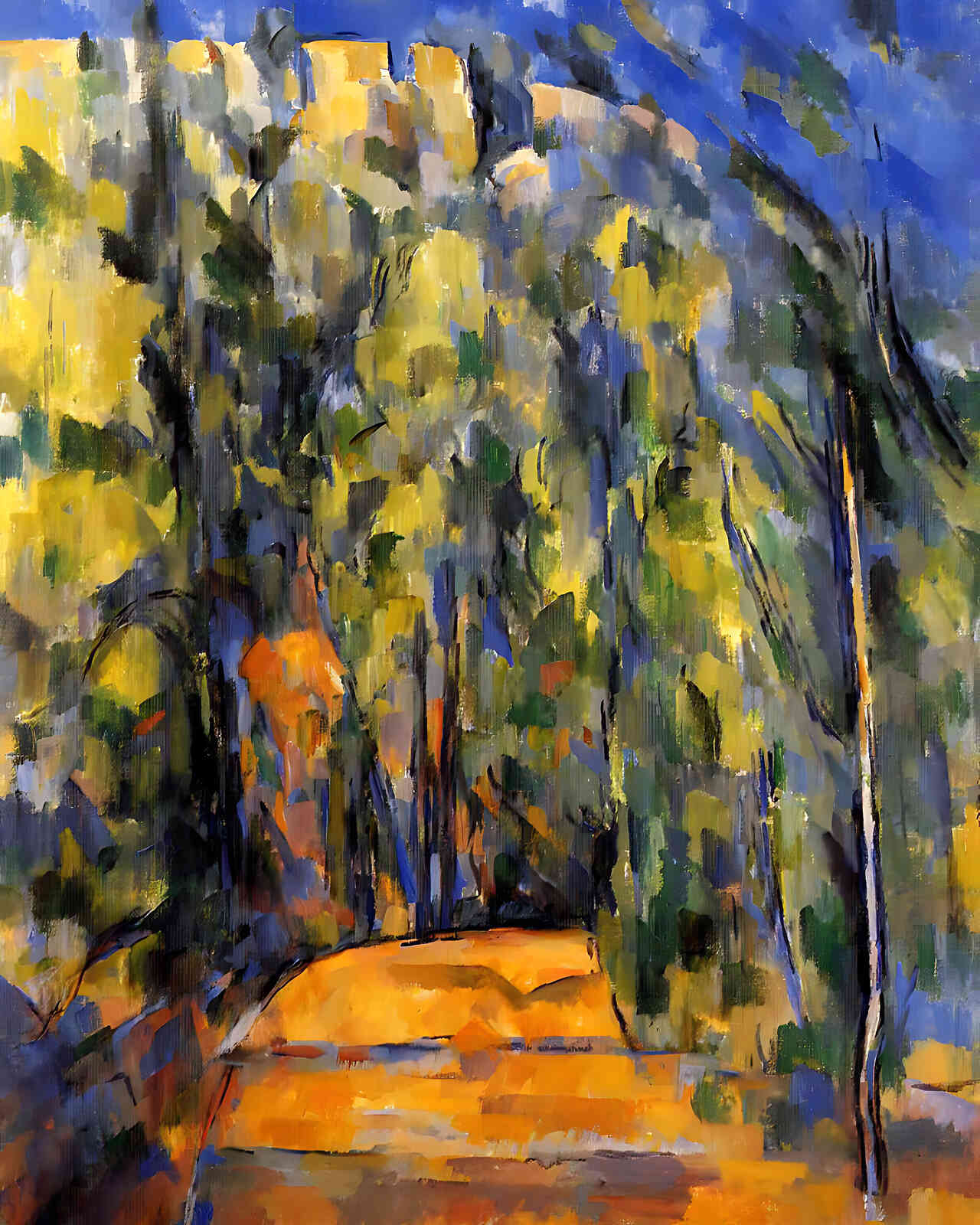 Bend in Forest Road Painting by Paul Cezanne 8x10" Art Print - Premium Quality