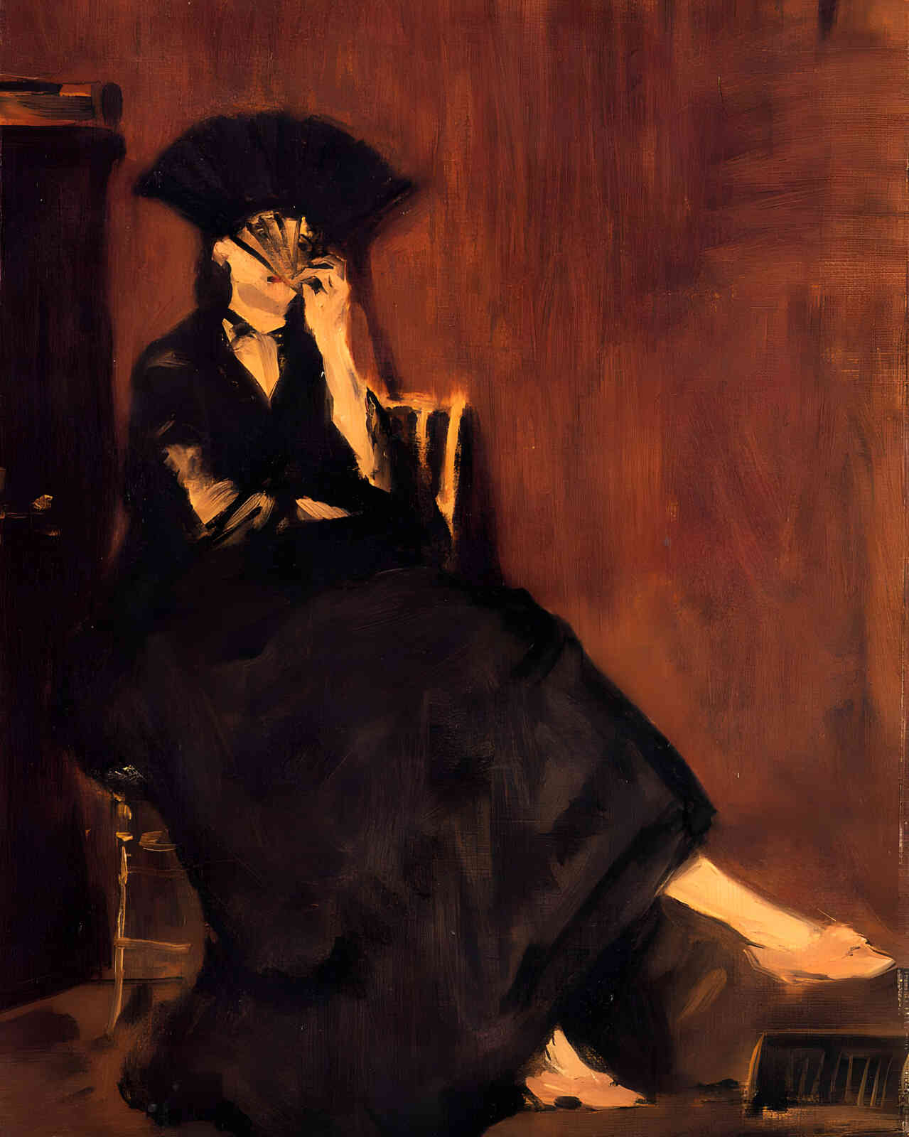 Berthe Morisot with a Fan 1872 Painting by Edouard Manet 8x10" Art Print