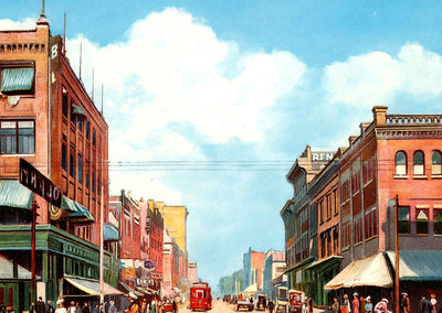 Third Avenue East from 19th Street Birmingham Alabama in 1906 Vintage Print