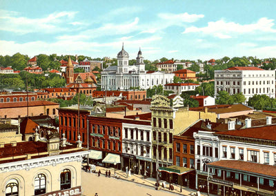 Bird's Eye View Montgomery Alabama in 1906 Vintage Print (7 Sizes)
