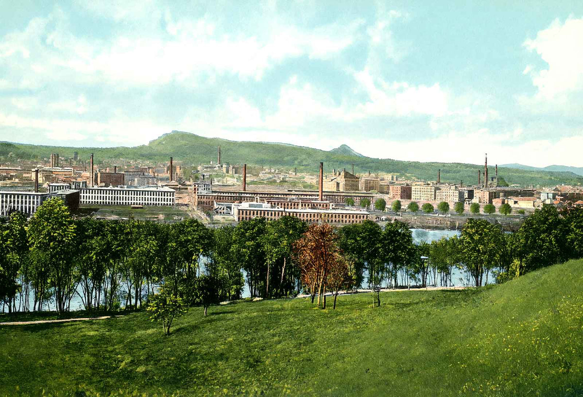 Holyoke MA Looking Toward Mount Tom in 1908 Vintage Print (7 Sizes) - Retouched