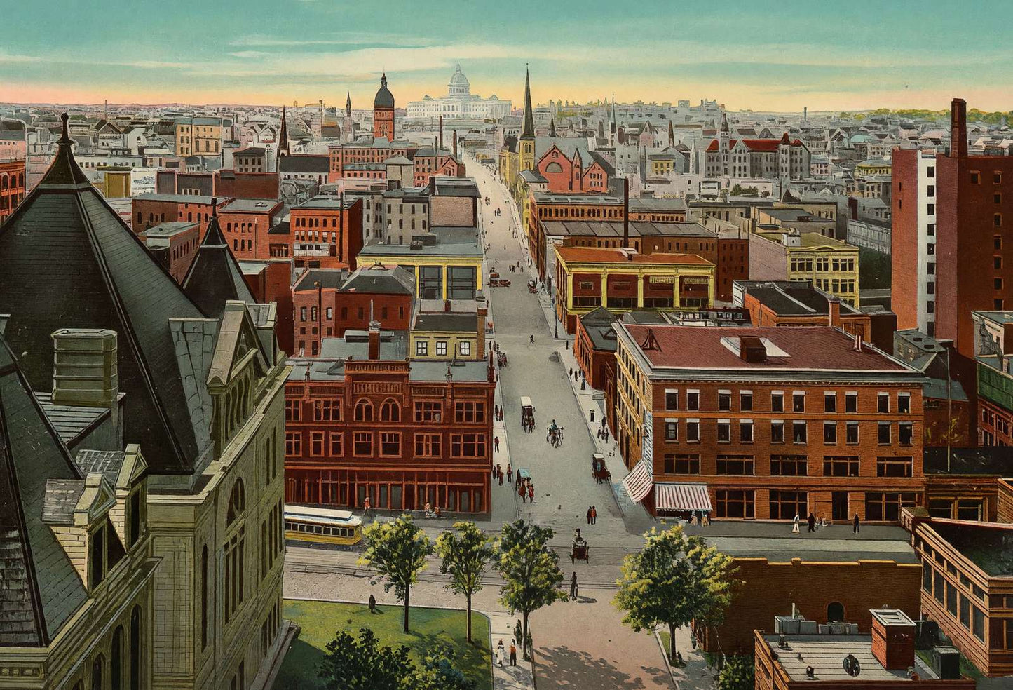 Bird's-Eye View from Cedar Street St Paul in 1906 Vintage Print (7 Sizes)